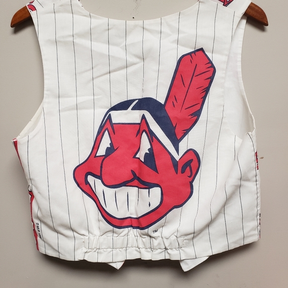 Pair of Vintage Cleveland Indians Pinstripe Vests, Unisex, Size Large - Picture 7 of 9